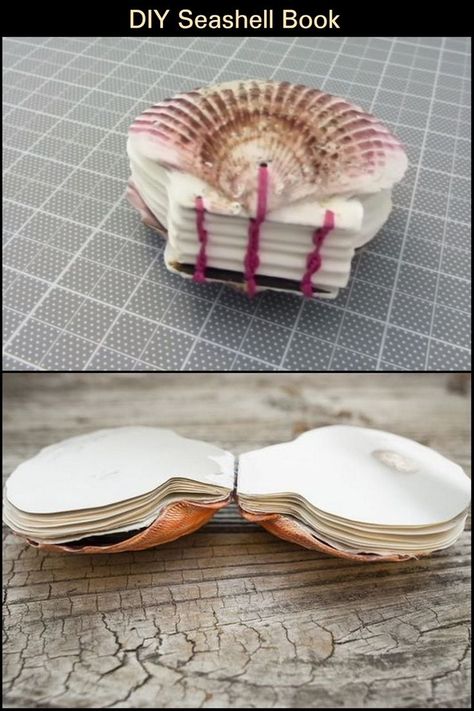 Give the old, boring scrapbook an upgrade with this seashell book. This project is a perfect gift for your beach-loving friends! Friends, Crafts, Diy, Seashell Projects, Craft Projects, Book Crafts, Projects, Scrapbook, Great Gifts