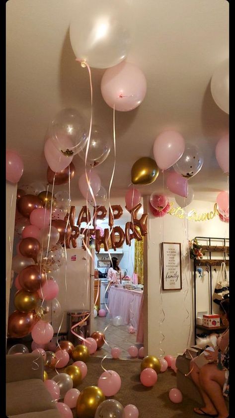 Rose Gold and Pink Birthday Party Ideas #birthday Birthday Decorations, 15th Birthday Party Ideas, 14th Birthday Party Ideas, Birthday Party For Teens, 16th Birthday Decorations, 18th Birthday Decorations, 13th Birthday Parties, Birthday Party Decorations, Birthday Party Theme Decorations