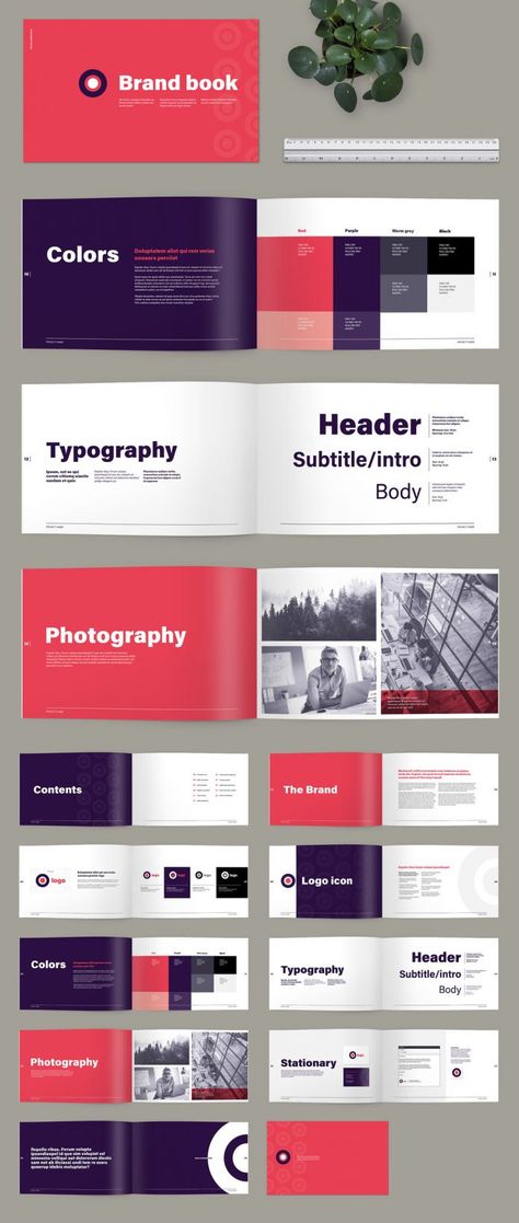 A professional brand guide book layout made for use in Adobe InDesign. Layout Design, Corporate Design, Presentation Layout, Layout, Web Design, Freelance Graphic Design, Brand Book, Brand Guidelines Book, Brand Guidelines Design