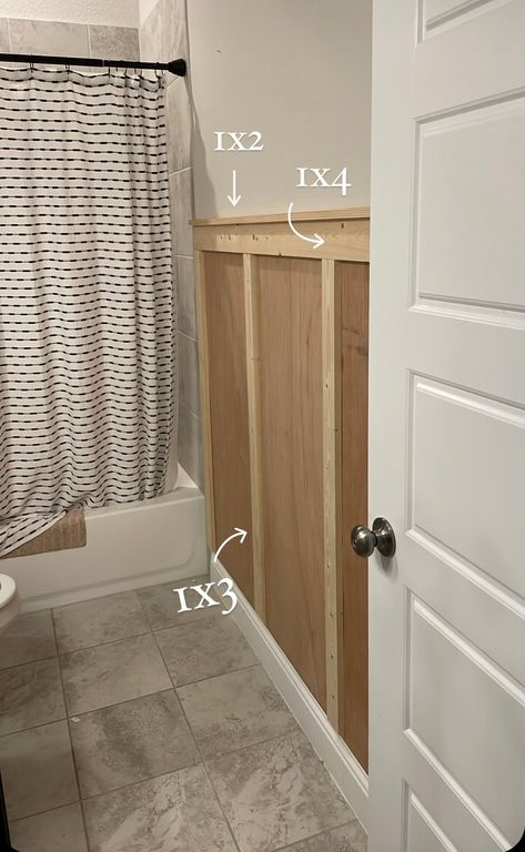 Ikea Hacks, Ikea, Diy Home Upgrades, Small Door Ideas, Hallway Makeover, Decorating A Bathroom, Diy Half Bathroom Ideas, Diy Home Updates, Board And Batten Half Bath