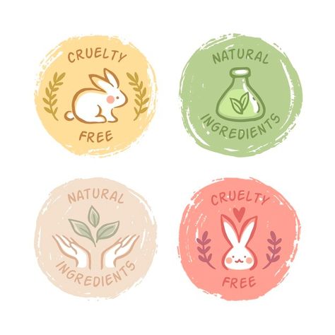 Drawn cruelty free badges collection Fre... | Free Vector #Freepik #freevector #animals #badges #flat #eco Design, Logos, Vector Free, Free Logo, Nature Logo Design, Logo Sticker, Graphic Resources, Free Badges, Graphic