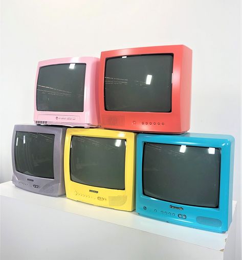 vintage tv, colorful tv, color tv, tv props Inspiration, Techno, Retro, Kawaii, Vintage, Retro Tv, Vintage Tv, Tv Props, Retro Games Console