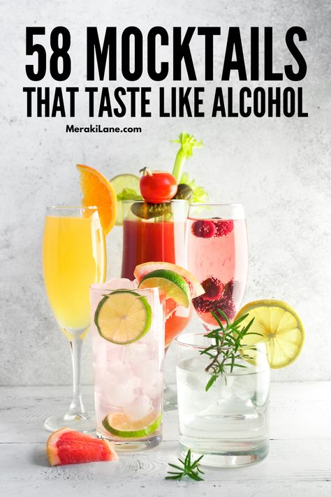 Wines, Alcohol, Snacks, Food Styling, Smoothies, Best Mocktails, Mocktail Drinks, Easy Mocktail Recipes, Alcohol Free Drinks