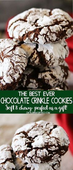 Tart, Biscuits, Dessert, Desserts, Chip Cookies, Chocolate Crinkles, Chocolate Crinkle Cookies, Holiday Cookies, Crinkle Cookies