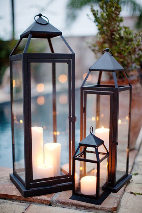 Style Me Pretty | Gallery & Inspiration | Picture - 384476 Outdoor, Outdoor Lanterns, Lanterns Decor, Diy Lanterns, Lantern Ideas, Candle Lanterns, Lantern Lights, Diy Outdoor, Patio Table