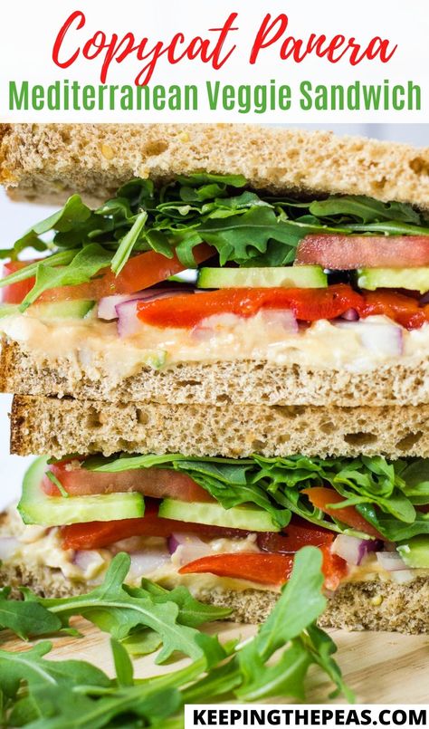 Snacks, Houmus, Sandwiches, Healthy Recipes, Lunches, Paninis, Panera Mediterranean Veggie Sandwich Recipe, Healthy Panini Recipes, Panera Sandwiches