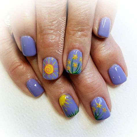 Spring Flowers & Sun Nail Art Nail Art Designs, Nail Ideas, Outfits, Flower Nails, Crochet, Nail Designs, Shellac, Sun Nails, Flower Nail Art