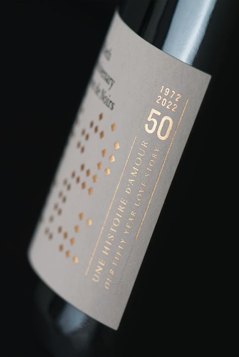 Celebrating A 50th Anniversary Through An Elegant Label Design | Dieline - Design, Branding & Packaging Inspiration Packaging, Design, Wines, Design Awards, Wine Label, Wine Packaging Design, Label Design, 50th, Brand Packaging