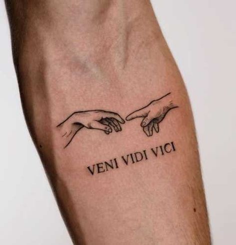 17 Veni Vidi Vici Tattoo Ideas: Empowering Phrases Inked with Pride - besttattoo.wiki - Unveiling Exquisite Ink Art Tattoos, Tattoo, Tattoo Designs, Motivation, Tattoo Ideas, Arm Tattoos, Veni Vidi Vici Tattoo Men Arm, Tattoos For Guys, Strength Tattoo