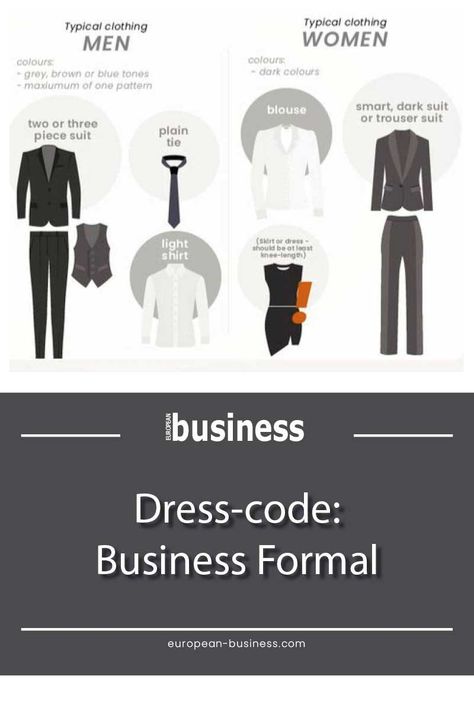 Do you know how to dress as a manager? The dress-code for managers is called Business Formal. #dresscode #businessdresscode Business Attire, Casual, Business Dress Code, Business Attire Dress, Business Dresses, Business Professional Outfits, Business Formal, Dress Codes, Dress Code