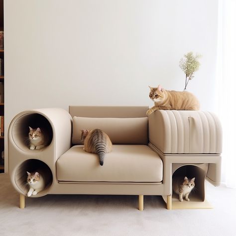 This doghouse that doubles up as a modular sofa has been designed for millennials and their pets! Design, Cat Bed Furniture, Luxury Cat Bed, Pet Sofa, Modern Pet Furniture, Pet Furniture, Cat Furniture Design, Modern Cat Furniture, Pet Friendly Furniture
