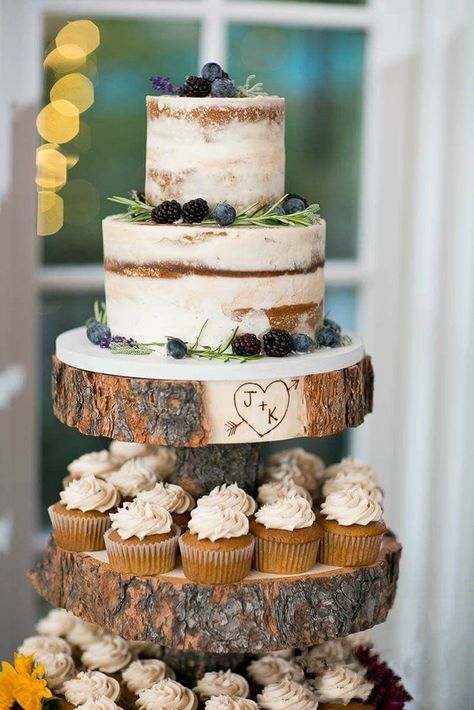 small rustic wedding cakes naked minimalist with berries and cupcakes lindsey docherty osteopath Cake, Wedding Cupcakes, Wedding Cake Designs, Wedding Cakes, Wedding Cake Rustic, Wedding Cakes Rustic Vintage, Wedding Cake Buttercream Rustic, Wedding Cakes With Cupcakes, Rustic Wedding Cake