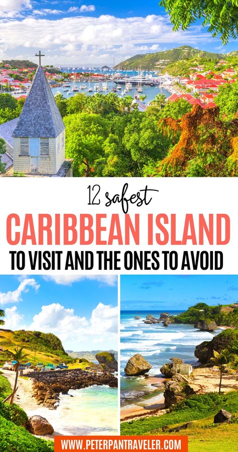 12 Safest Caribbean Island to Visit and the ones to Avoid Vacation Ideas, Best Tropical Vacations, Caribbean Islands To Visit, Caribbean Islands Vacation, Affordable Tropical Vacations, Exotic Vacation Destinations, Caribbean Islands Beach, Caribbean Getaways, Cheap Caribbean Islands