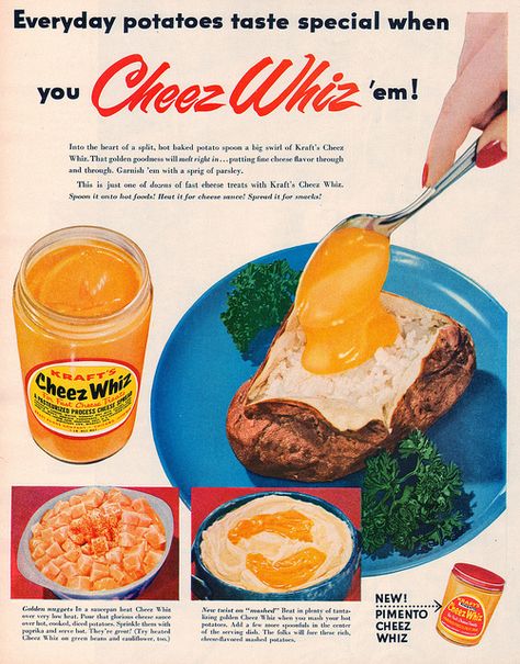 Kraft Cheez Whiz 1955 Vintage, Retro, Cheese Whiz, Vintage Food Posters, Retro Recipes, Vintage Food, Cheez It, Cheez Whiz, Cheese Flavor