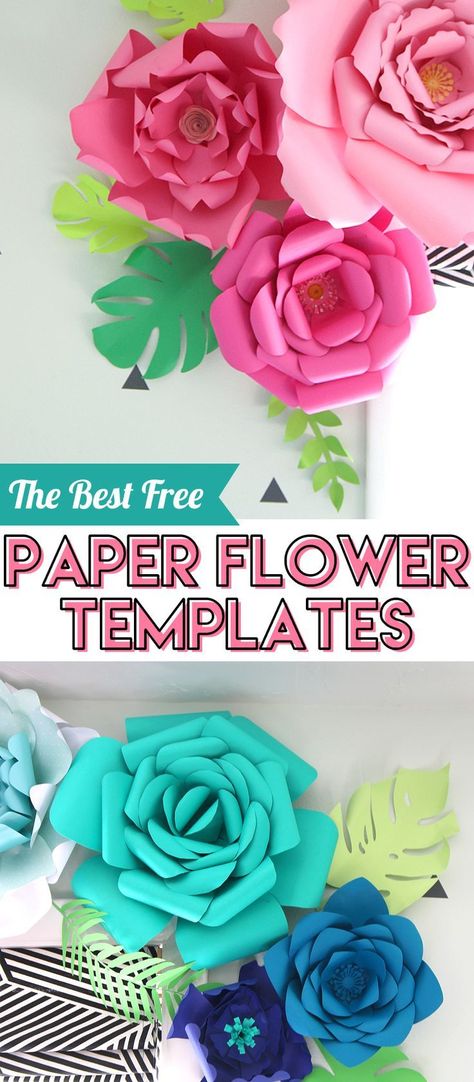 This is a collection of the best free paper flower templates available across the internet. There are many different flower petal shapes and varieties to choose from. You'll love making these gorgeous paper flowers. #paperflowers #papercrafts #crafts #templates Crafts, Tissue Paper Flowers, Paper Flowers, Free Paper Flower Templates, Paper Flower Templates, Large Paper Flower Template, Paper Roses, Paper Flowers Craft, Paper Dahlia