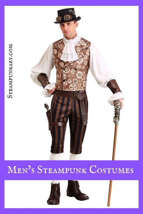 This page is full of Men's Steampunk costumes that we've found on HalloweenCostumes.com. They have a nice collection of Steampunk costumes. Male Steampunk Fashion, Fashion Costume Halloween, Costume For Men, Steampunk Boots, Costume Boots, Ruffled Shirt, Classy Suits, Steampunk Costume, Mens Halloween Costumes