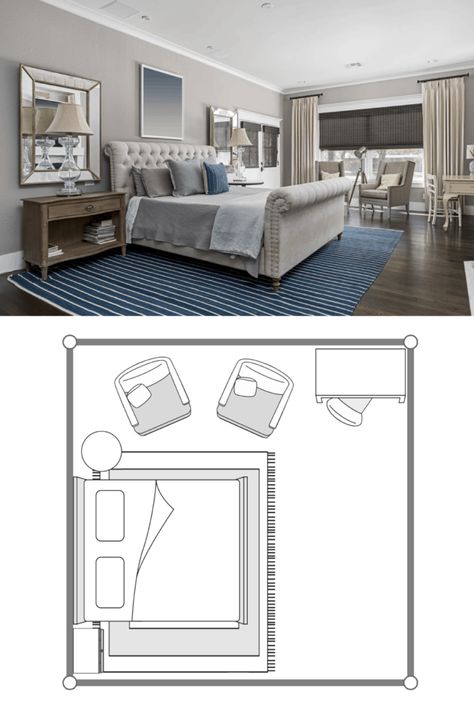 9 Amazing 14x14 Bedroom Layout Ideas - Home Decor Bliss Art, Large Bedroom Layout, Long Rectangle Bedroom Layout Ideas, Rectangular Bedroom Ideas Layout, Master Bedroom Layout, Small Master Bedroom, Master Bedroom Retreat, Small Room Bedroom, Bedroom Layouts