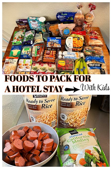 Foods to Pack for Hotel Stay - A Bountiful Love Meal Planning, Snacks, Dessert, Food For Hotel Stay Ideas, Vacation Meal Planning, Healthy Travel Food, Healthy Travel Snacks, Weekend Lunch Ideas, Vacation Meals