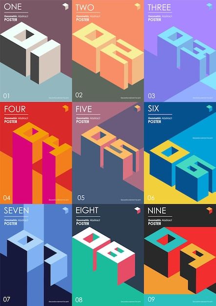 Isometric colored numbers 3d lettering t... | Premium Vector #Freepik #vector #lettering-alphabet #abstract-font #typography-alphabet #alphabet-fonts Layout, Design, 3d Typography Poster, Numbers Typography, Number Graphic, Typography Design Numbers, Geometric 3d, Typography Design, Graphic Design Typography