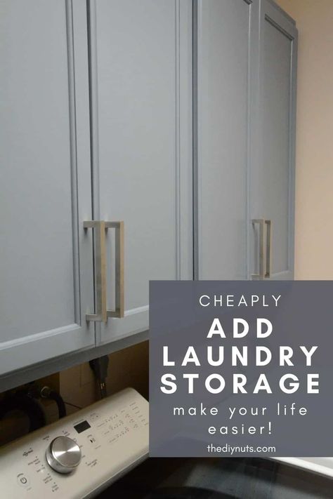 Are you looking for a DIY laundry room project that will upgrade your storage and small laundry room? Learn how to use stock cabinets to create laundry room storage in your small laundry room. Florida, Diy Laundry Room Storage, Laundry Closet Makeover, Diy Laundry Room Shelves, Laundry Closet Organization, Diy Laundry Room Cabinets, Laundry Room Organization Storage, Laundry Room Storage Solutions, Diy Laundry Room Makeover