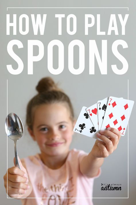 girl holding spoons and card with text: how to play spoons Instagram, Pre K, Play, Fun Games, Games To Play With Kids, How To Play Spoons, Games To Play, Fun Games For Kids, Activity Games