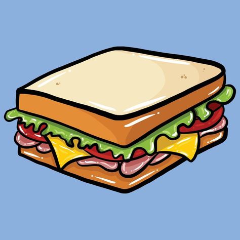 bread sandwich cartoon vector illustration Sandwiches, Sandwich Drawing, Food Cartoon, Cute Food Drawings, Food Drawing Easy, Food Drawing, Creative Sandwich, Cartoon Drawings, Cartoon Background