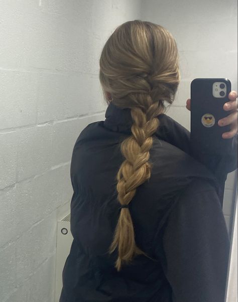 hair style inspo sixth form hairstyle inspo outfit ideas french plait deutch plait cute simple girls school hair Outfits, Cute Hairstyles For School, Hairstyles For School, Cute Hairstyles With Braids, Basic Hairstyles, Braided Ponytail Hairstyles, Side Braid Hairstyles, Work Hairstyles, Plaits Hairstyles