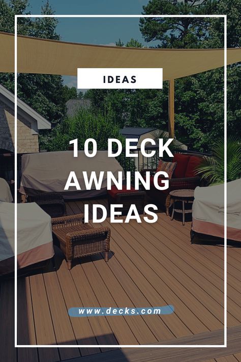 Looking for deck awning ideas? Check out these top 10 ideas on www.decks.com! Ideas, Porches, Decks, Screened In Deck, Deck With Pergola, Deck Awnings, Deck Privacy, Deck Canopy, Outdoor Awnings