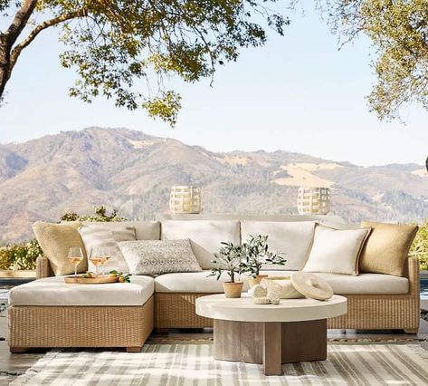 Home Décor, Pottery Barn, Decoration, Decks, Outdoor, Outdoor Sectional Furniture, Sectional Patio Furniture, Wicker Patio Furniture, Pottery Barn Outdoor Furniture