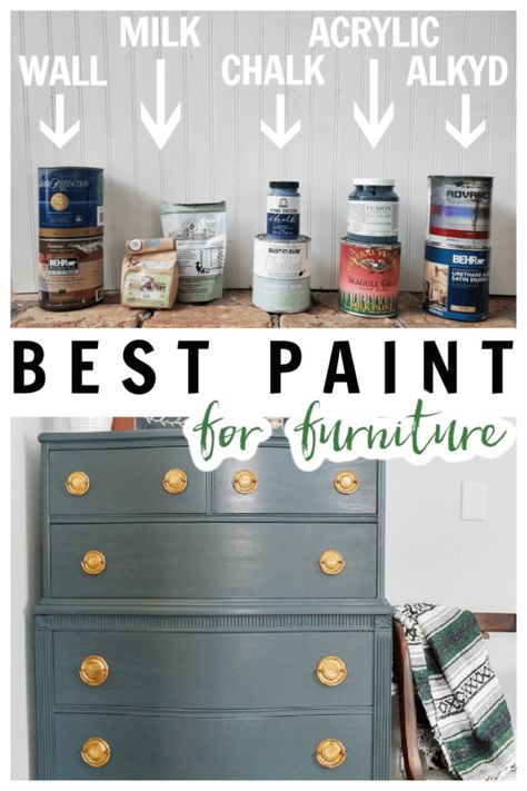Compares 5 of the best kinds of paint for furniture Painted Furniture, Upcycling, Ikea, Design, Inspiration, Paint Wood Furniture, Furniture Paint Colors, Refinished Furniture, Chalk Paint Furniture Diy