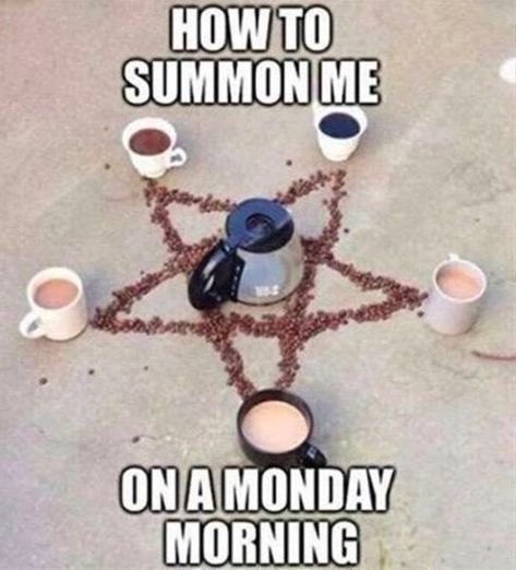 I am telling you the secret how to summon me on Monday morning Humour, Coffee, Coffee Quotes, Too Much Coffee, Coffee Addict, Coffee Lover, Monday, Coffee Humor, Coffee Quotes Funny