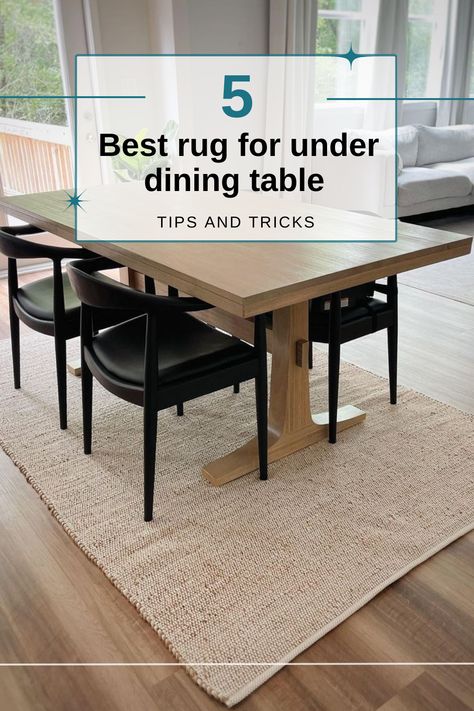 Best rug for under dining table (what size to choose) Ideas, Craftsman, Diy, Best Rugs For Under Dining Table, Rug Under Dining Table Size, Rug Size For Dining Table, What Size Rug For Dining Table, Rug Under Dining Table, Rug Sizes For Dining Room Table