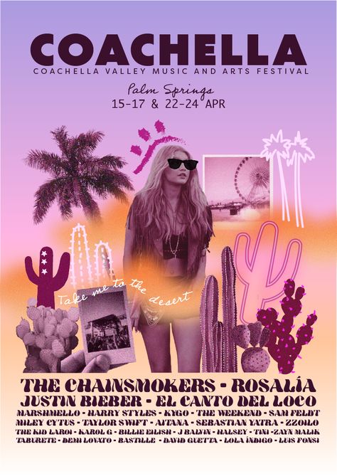 Coachella Festival Poster on Behance Coachella, Festival Posters, Music, Coachella Poster, Coachella Valley, Coachella Festival, Coachella Valley Music And Arts Festival, New York Life, Design Inspo
