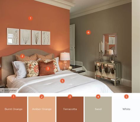 Home Décor, Pantone, Interior, Orange Accent Walls, Orange Walls, Neutral Colors, Bedroom Color Schemes Neutral, Tan Walls, Orange Bedroom Walls