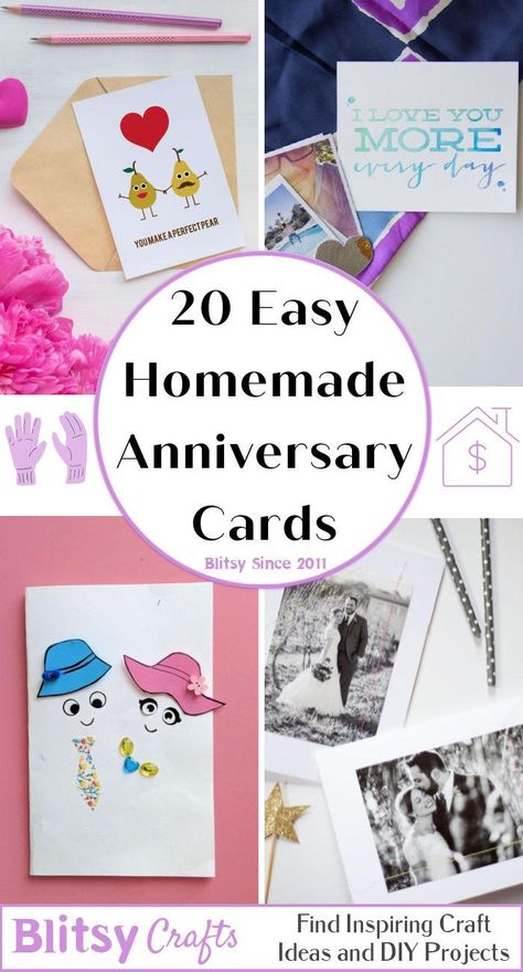 20 Homemade DIY Anniversary Cards Ideas - Blitsy Art, Crafts, Diy, Ideas, Diy Anniversary Cards For Boyfriend, Diy Anniversary Cards For Parents, Homemade Anniversary Cards, Homemade Anniversary Gifts, Diy Anniversary Cards