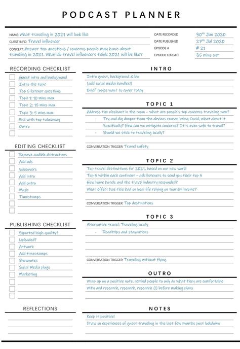 EDITABLE Podcast Planner Template, Podcast Checklist, Content Calendar, Logo, Printable Pod Cast Script Plan Worksheet & Tracker, Word, PDF Organisation, Content Calendars, Social Media Content Planner, Content Planner, Business Podcasts, Podcast Tips, Business Planning, Social Media Planner, Starting A Podcast