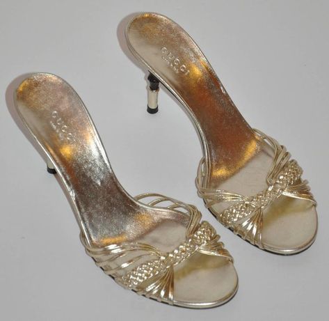 Gucci Metallic gold lambskin with Bamboo Heel Sandals $885 Vintage, Christian Dior, Nike, Shoes, Dior, Gucci Heels, Vintage Sandals Heels, Vintage Sandals, Heeled Sandals