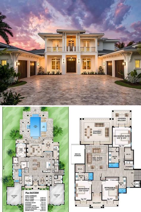 House Plans Mansion, House Layout Plans, Luxury House Plans, Modern House Plans, Luxury Homes Dream Houses, Mansion Floor Plan, Dream House Plans, Beach House Floor Plans, Modern Style House Plans