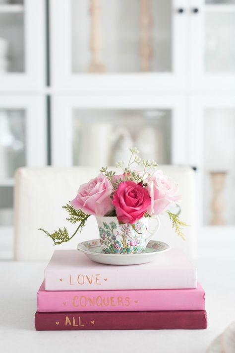 Decoration, Décor, Inspiration, Pink, Roses, Floral, Bouquets, Tea Decor, Tea Cup Centerpieces