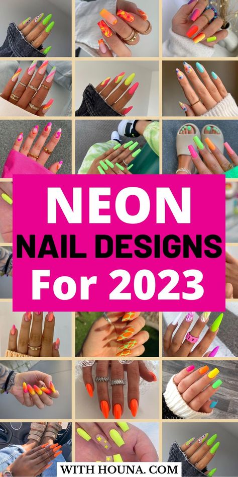 Are you into the trend of neon nails? We've been obsessed over these neon nail designs of 2023 and these vibrant neon nail colors for summer. Thus, we've got you everything from neon nail ideas summer, neon nail inspo, neon nail designs, neon nail ideas bright colors, short neon nails, pink neon nails design, green neon nails design, neon nail ideas 2023, bright neon nail designs, and so much more. Neon, Bright Nails For Summer, Bright Summer Gel Nails, Neon French Manicure, Neon Coral Nails, Nail Designs Summer Neon, Neon Blue Nails, Bright Colored Nails, Bright Acrylic Nails