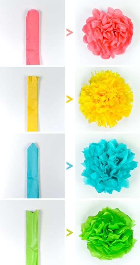 Making tissue paper flowers