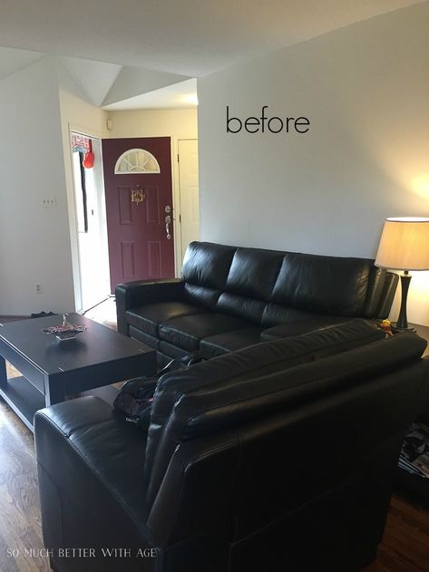 French Vintage Living Room and Foyer - Before and After - So Much Better With Age