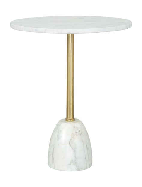 109353 - Cynthia Side Table White & Gold Home, Home Décor, White Side Tables, Side Table, Small Side Table, White Marble Side Table, Marble Side Tables, American Home Furniture, Table