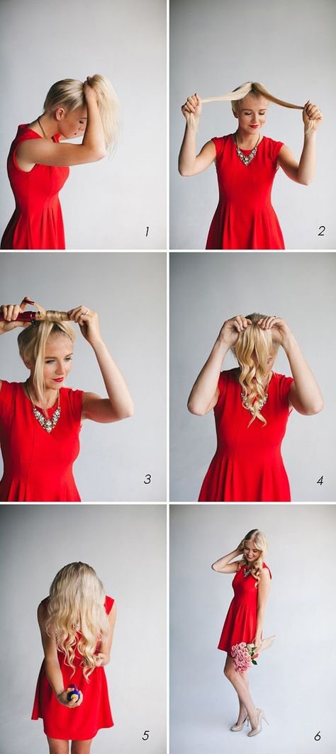 For quick curls, put your hair in a ponytail first and divide and conquer. | 26 Lazy Girl Hairstyling Hacks Diy Hairstyles, Hair Styles, How To Curl Your Hair, Quick Curls, Hair Diy Tutorial, Hair Hacks, Curled Hairstyles, Hair Dos, Coiffure Facile