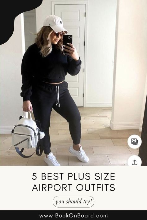 5 Best Plus Size Airport Outfits You Should Try | Chic & Aesthetic Plus Size Airport Outfits Casual Outfits, Outfits, Chubby Girl Outfits, Stylish Outfits, Body Outfit, Curvy Outfits, Curvy Girl Outfits, Winter Outfits For School, Curvy Women Outfits