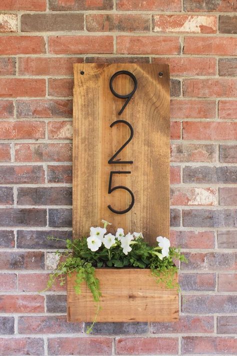 Design, Wood Projects, Home Improvement, Exterior, Interior, House Numbers Diy, House Numbers, Modern House Number, Rustic Diy