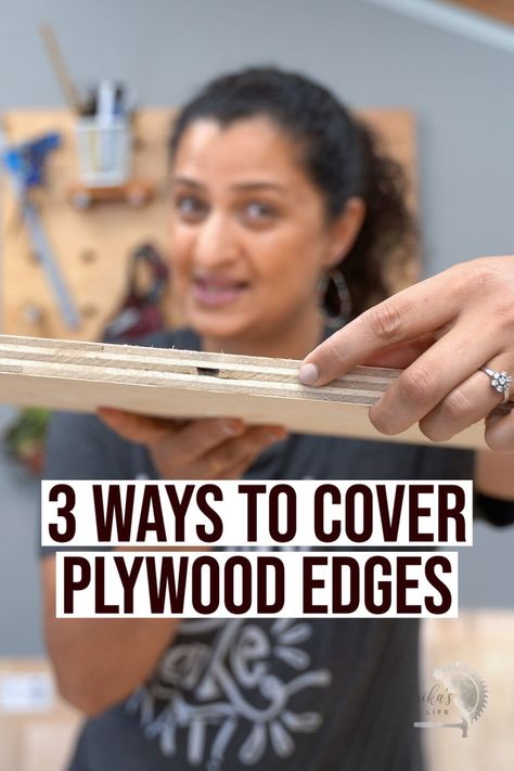 Beginner-friendly tutorial to show how to cover plywood edges.Edge banding is a beginner friendly way to cover up the ugly plywood edges. Here is everything you need to know. #anikasdiylife Home Décor, Garages, Diy, Techno, Crafts, Woodworking Projects That Sell, Wood Working For Beginners, Woodworking Basics, Popular Woodworking Projects