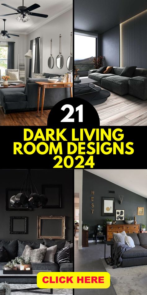 Dive deeply into the bold aesthetics of dark living room designs 2024. This modern luxury approach, beautifully highlighted with dark grey couch accents, blends seamlessly with intense dark living room walls. It's a delightful blend that provides both comfort and contemporary elegance even in more compact settings. Rv, Inspiration, Decoration, Design, Dark Grey Sofa Living Room, Dark Couch Living Room, Dark Grey Living Room, Dark Grey Couch Living Room, Living Room Grey