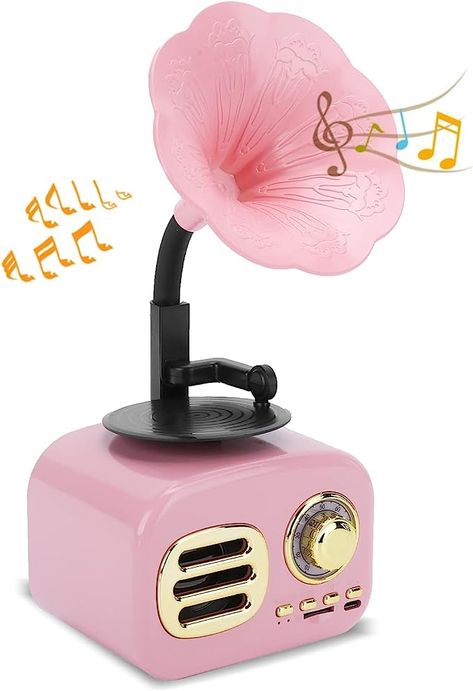Amazon.com: Retro Bluetooth Speaker, Mini Gramophone Phonograph Shape Bluetooth Speaker Loudspeaker, Vintage Home Bedroom Decor, Retro Music Player(Pink) : Electronics Diy, Vintage, Rooms Home Decor, Retro, Décor, Pink, Mini, Fun, Cute Bedroom Decor