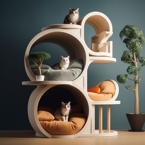 This product is not only a cat house, but also a human furniture. You can use it as a bedside table, end table, footrest, ornament, living room decoration, and it easily matches the style of other furniture itself Cat Scratcher Tree, Cat Tree House, Pet Bed, Pet Furniture, Diy Cat Tree, Unique Cat Bed, Cat Tree, Cat Bed, Cat Furniture Design